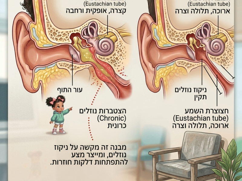 ההבדל בין אוזן של מבוגר לילד