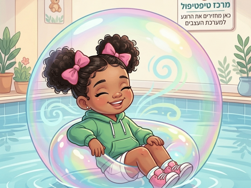 טיפטיפ מרגיעה את מערכת העצבים בבריכה של טיפטיפול